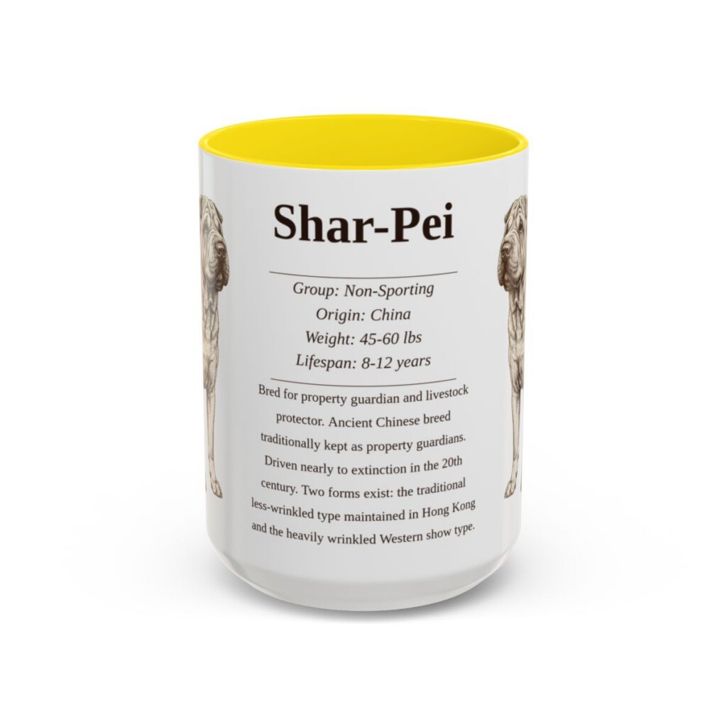 15oz-shar-pei-mug-writeup-yellow 15oz Shar-Pei Mug, Yellow, front view