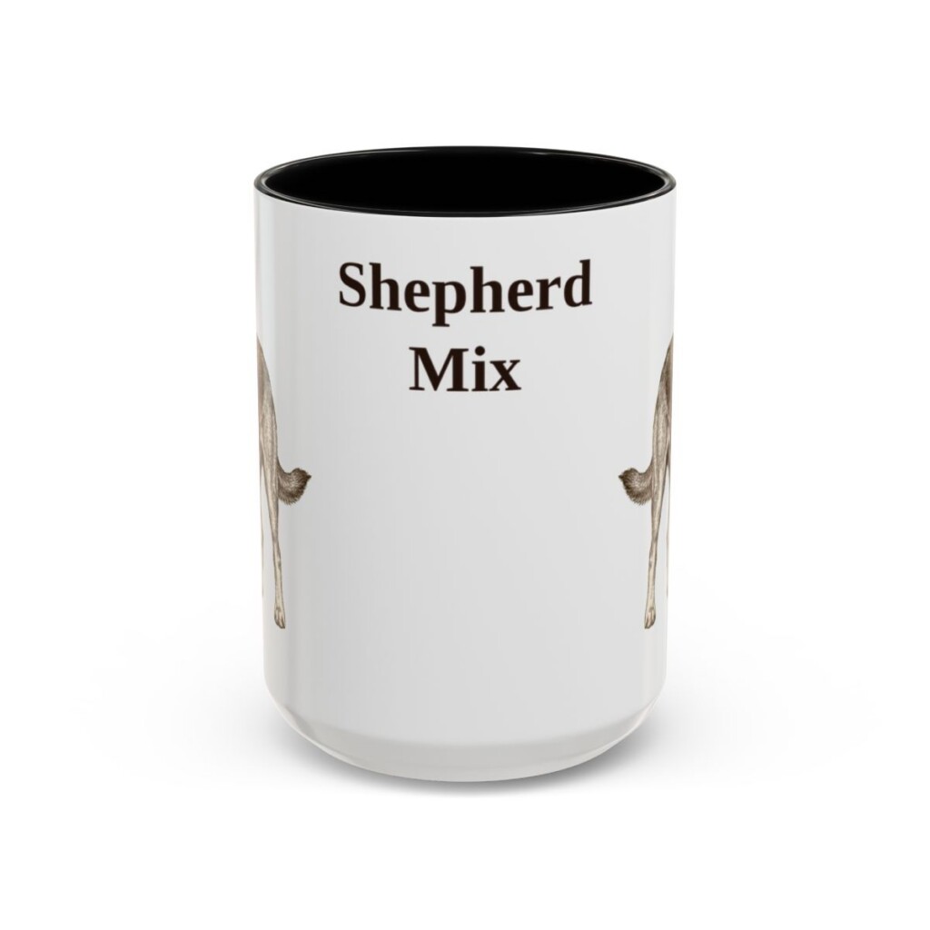 15oz Shepherd Mix Mug, Black, front view