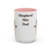 15oz Shepherd Mix Dog Dad Mug, Pink, front view