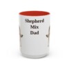 15oz Shepherd Mix Dog Dad Mug, Red, front view