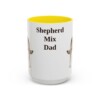 15oz Shepherd Mix Dog Dad Mug, Yellow, front view