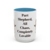 15oz Funny Shepherd Mix Mug, Light Blue, front view