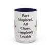 15oz Funny Shepherd Mix Mug, Navy, front view