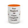 15oz Funny Shepherd Mix Mug, Orange, front view