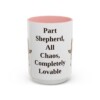 15oz Funny Shepherd Mix Mug, Pink, front view