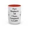 15oz Funny Shepherd Mix Mug, Red, front view