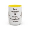 15oz Funny Shepherd Mix Mug, Yellow, front view