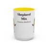15oz Shepherd Mix Latin Mug, Yellow, front view