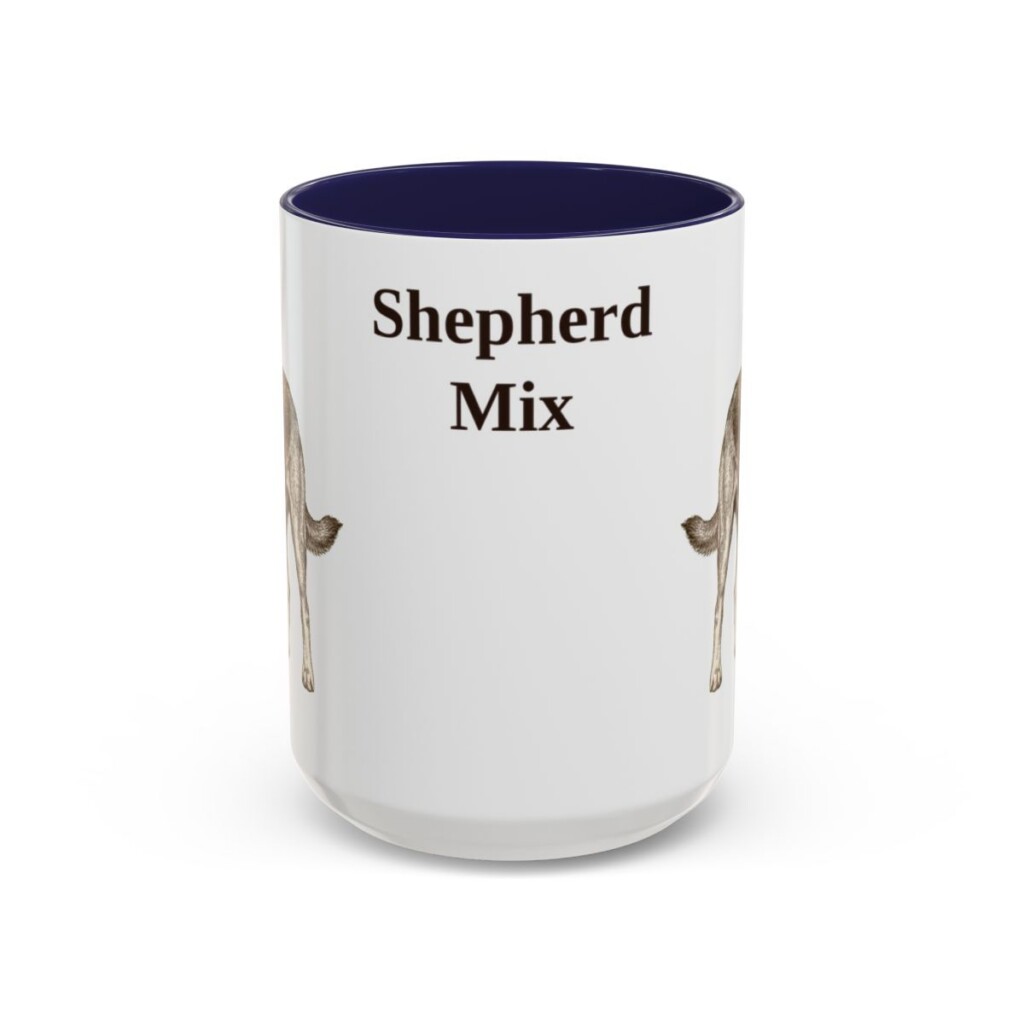 15oz Shepherd Mix Mug, Navy, front view