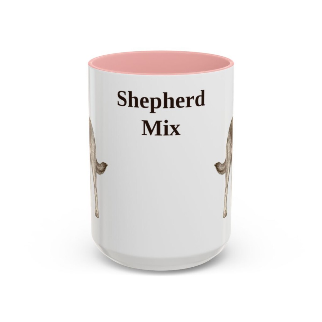 15oz Shepherd Mix Mug, Pink, front view