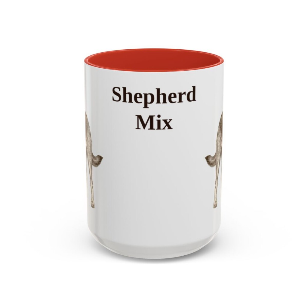 15oz Shepherd Mix Mug, Red, front view