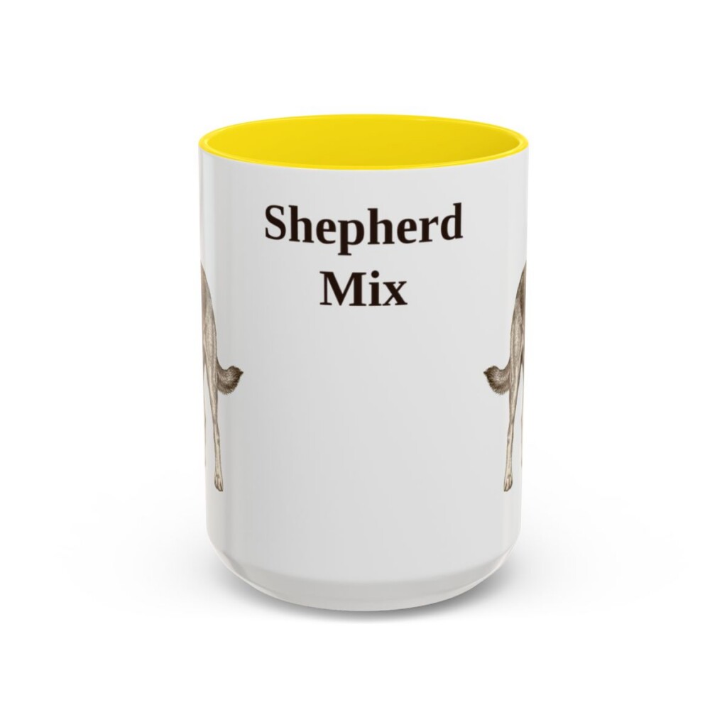 15oz Shepherd Mix Mug, Yellow, front view