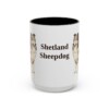 15oz Shetland Sheepdog Mug, Black, front view