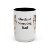 15oz Shetland Sheepdog Dog Dad Mug, Black, front view