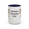 15oz Shetland Sheepdog Dog Dad Mug, Navy, front view