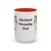 15oz Shetland Sheepdog Dog Dad Mug, Red, front view