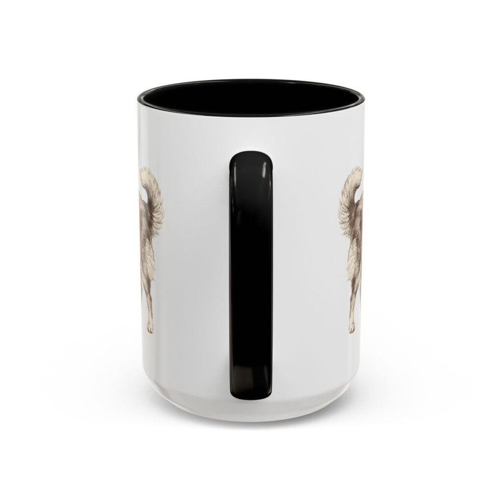 15oz Funny Shetland Sheepdog Mug, Black, back view