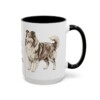 15oz Funny Shetland Sheepdog Mug, Black, right side view