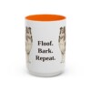 15oz Funny Shetland Sheepdog Mug, Orange, front view