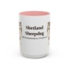 15oz-shetland-sheepdog-mug-latin-pink 15oz Shetland Sheepdog Latin Mug, Pink, front view