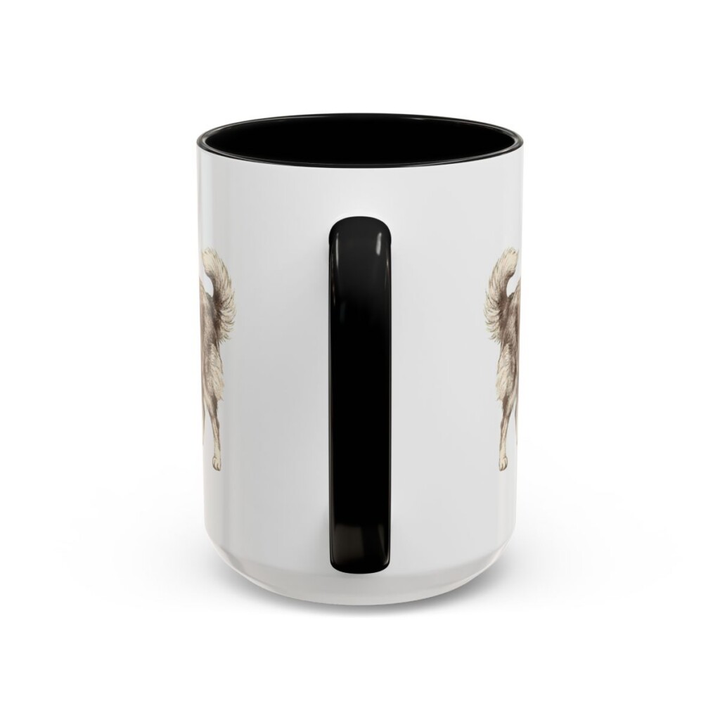 15oz Shetland Sheepdog Dog Mom Mug, Black, back view