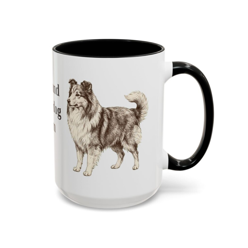 15oz Shetland Sheepdog Dog Mom Mug, Black, right side view