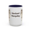15oz Shetland Sheepdog Mug, Navy, front view
