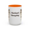 15oz Shetland Sheepdog Mug, Orange, front view