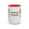 15oz Shetland Sheepdog Mug, Red, front view