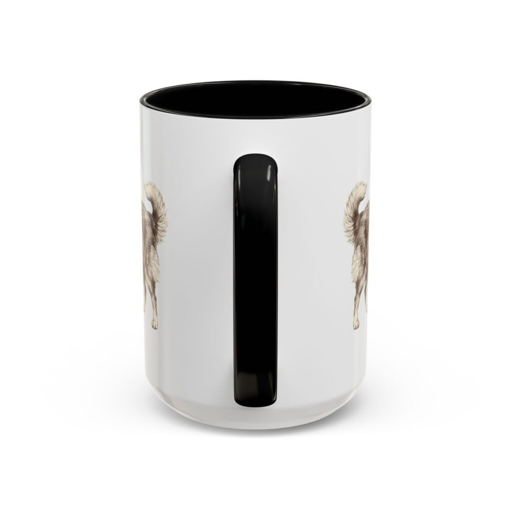 15oz Shetland Sheepdog Mug, Black, back view