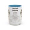 15oz Shetland Sheepdog Mug, Light Blue, front view