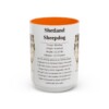 15oz Shetland Sheepdog Mug, Orange, front view