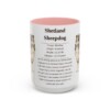 15oz Shetland Sheepdog Mug, Pink, front view