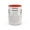15oz Shetland Sheepdog Mug, Red, front view