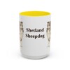 15oz Shetland Sheepdog Mug, Yellow, front view