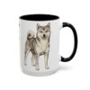 15oz Shiba Inu Dog Dad Mug, Black, right side view