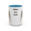15oz Shiba Inu Dog Dad Mug, Light Blue, front view