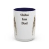 15oz Shiba Inu Dog Dad Mug, Navy, front view