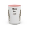 15oz Shiba Inu Dog Dad Mug, Pink, front view