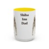 15oz Shiba Inu Dog Dad Mug, Yellow, front view