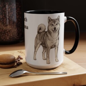 15oz Funny Shiba Inu Mug, Black, lifestyle photo