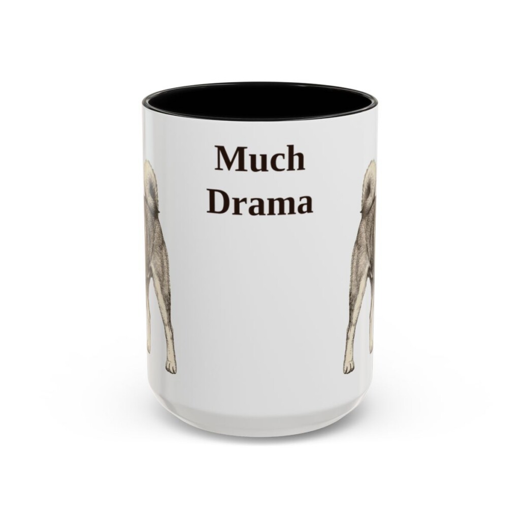 15oz Funny Shiba Inu Mug, Black, front view