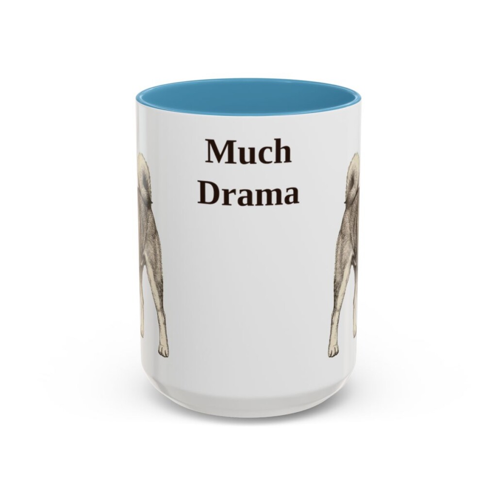 15oz Funny Shiba Inu Mug, Light Blue, front view