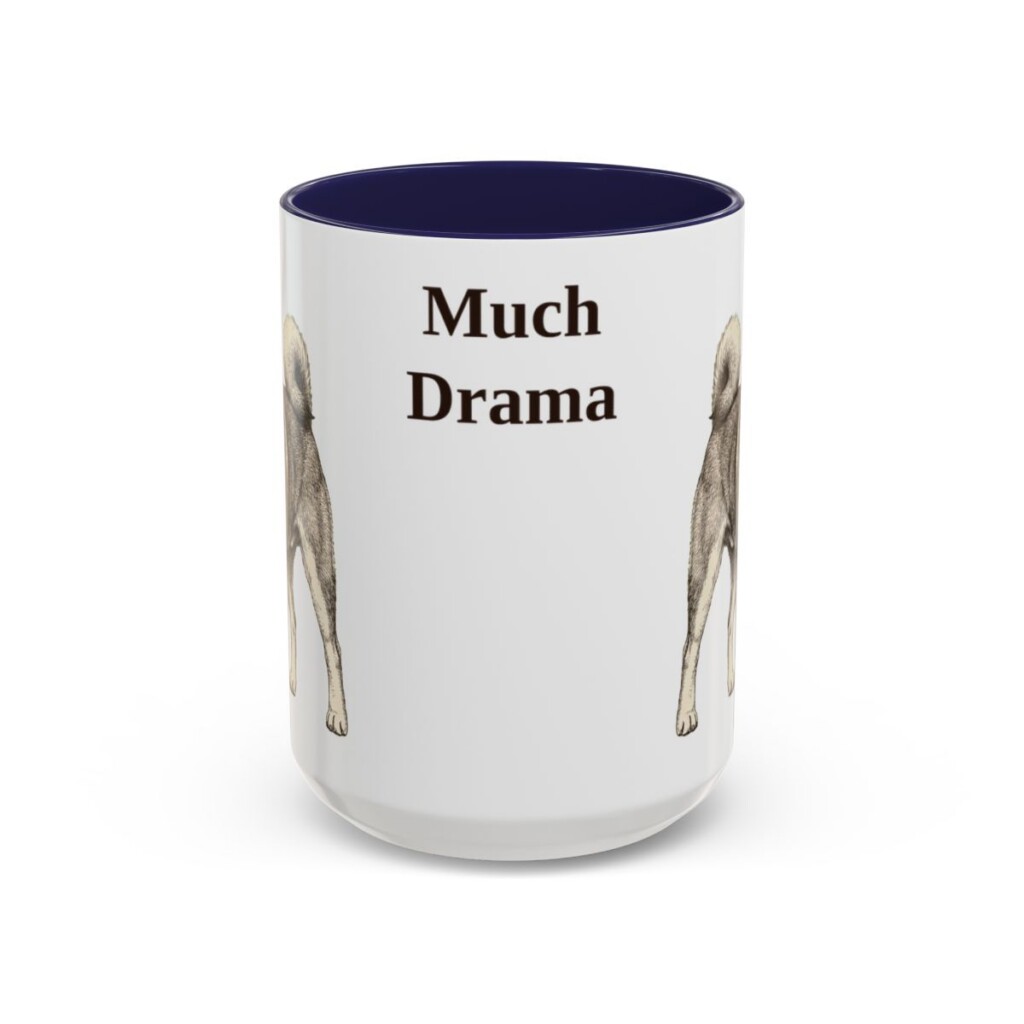 15oz Funny Shiba Inu Mug, Navy, front view