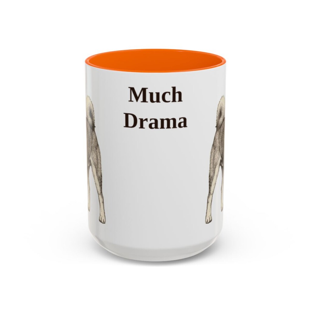 15oz Funny Shiba Inu Mug, Orange, front view