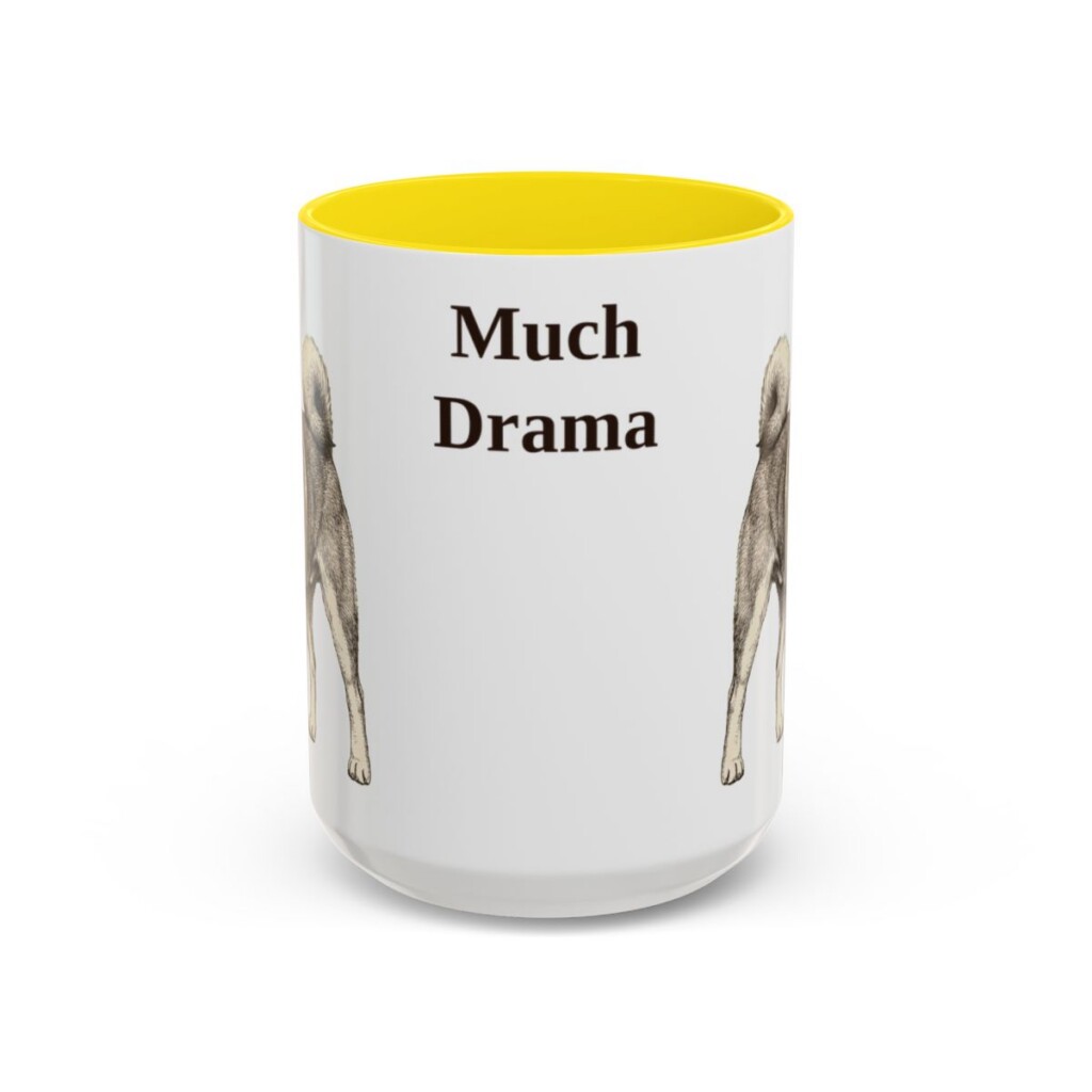15oz Funny Shiba Inu Mug, Yellow, front view