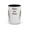 15oz Shiba Inu Dog Mom Mug, Black, front view