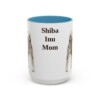 15oz Shiba Inu Dog Mom Mug, Light Blue, front view