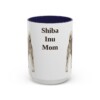 15oz Shiba Inu Dog Mom Mug, Navy, front view
