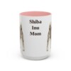 15oz Shiba Inu Dog Mom Mug, Pink, front view